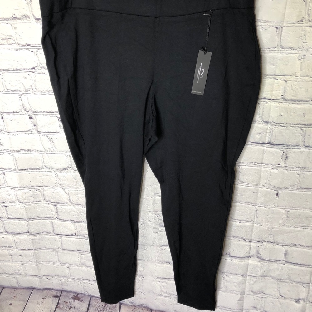 Lane Bryant Womens Ponte Leggings Criss Cross back Size 22/24 Black NWT